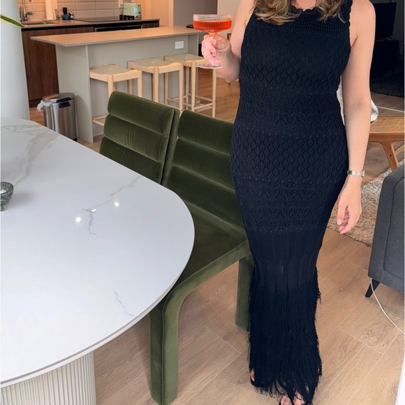 Torn By Ronny Kobo Fringe Black Dress - Picture 8 of 8